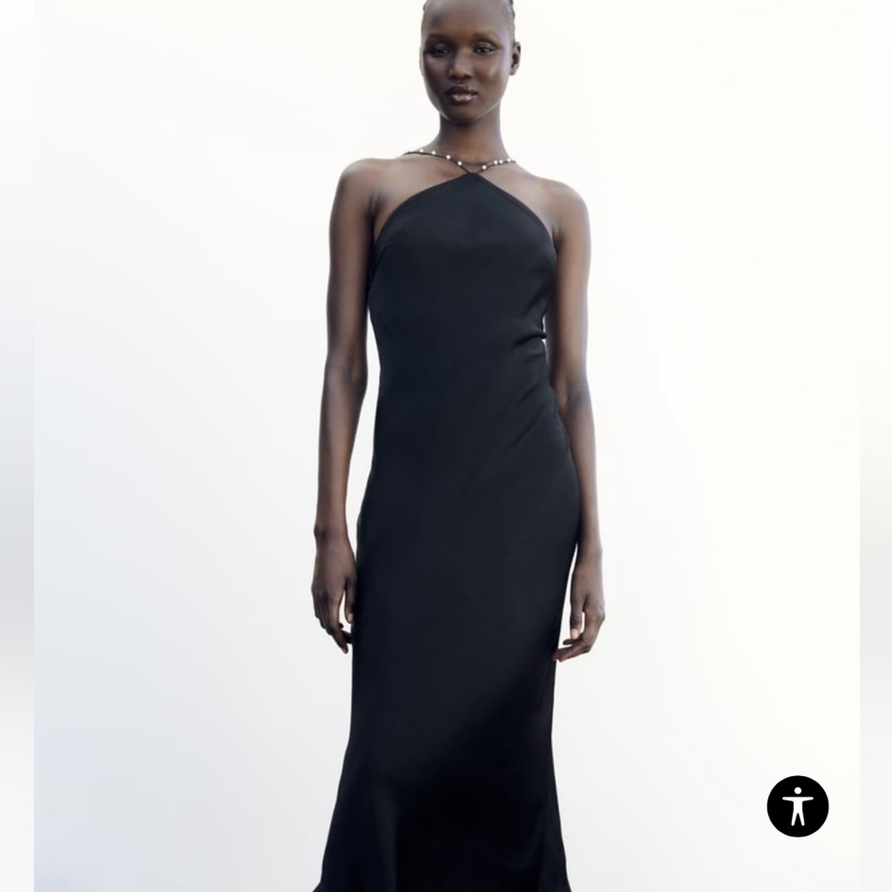 Women Zara dress BEADED HALTER DRESS
